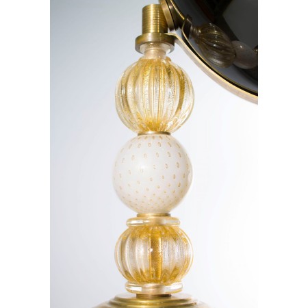 Pair of italian Table lamps in glass, circa 1950s