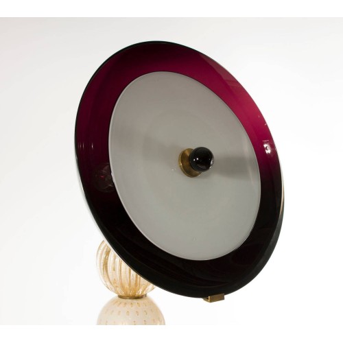 Pair of italian Table lamps in glass, circa 1950s