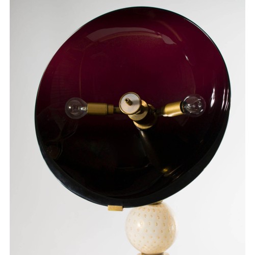 Pair of italian Table lamps in glass, circa 1950s