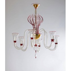 Red Italian chandelier, circa 1990's