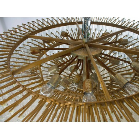 Chandelier with Triedro Elements, Attributed to Venini, circa 1970s