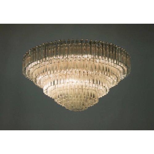 Chandelier with Triedro Elements, Attributed to Venini, circa 1970s