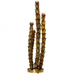 Cactus Floor Lamp handcrafted in blown Murano glass Italy 1950s *