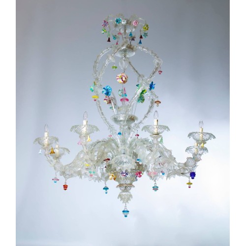 Italian Ca'rezzonico Chandelier in the Style of Seguso, circa 1950s