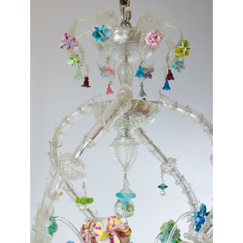 Italian Ca'rezzonico Chandelier in the Style of Seguso, circa 1950s