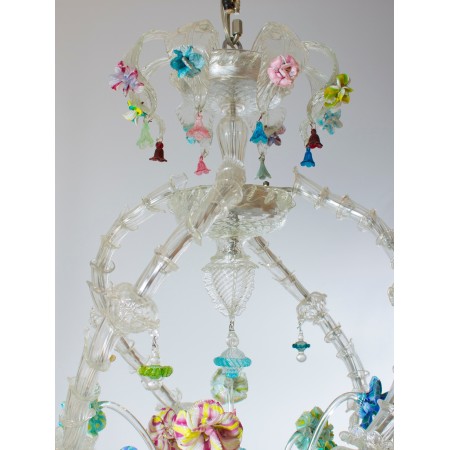 Italian Ca'rezzonico Chandelier in the Style of Seguso, circa 1950s