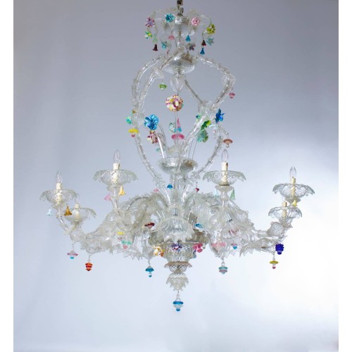 Italian Ca'rezzonico Chandelier in the Style of Seguso, circa 1950s