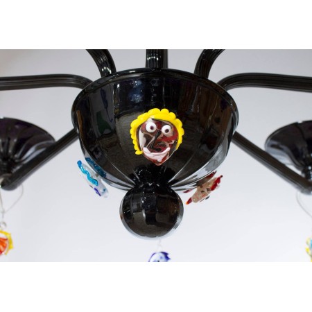 Pair of Italian Chandeliers with "Picasso Sculpture" in Cenedese Style