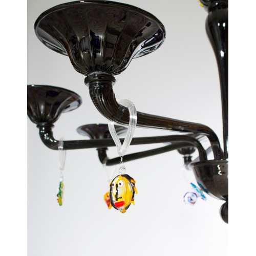 Pair of Italian Chandeliers with "Picasso Sculpture" in Cenedese Style