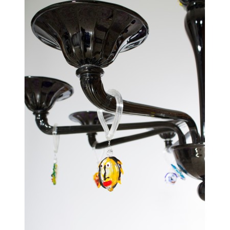 Pair of Italian Chandeliers with "Picasso Sculpture" in Cenedese Style