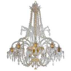 Handcrafted Murano Glass chandelier with small balls pendants 1950s Italy *