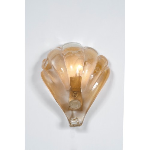 Italian Three Gold Shell sconces, attributed to Barovier & Toso circa 1960's