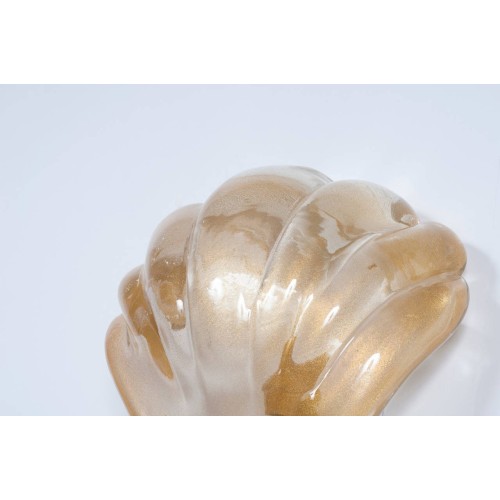 Italian Three Gold Shell sconces, attributed to Barovier & Toso circa 1960's