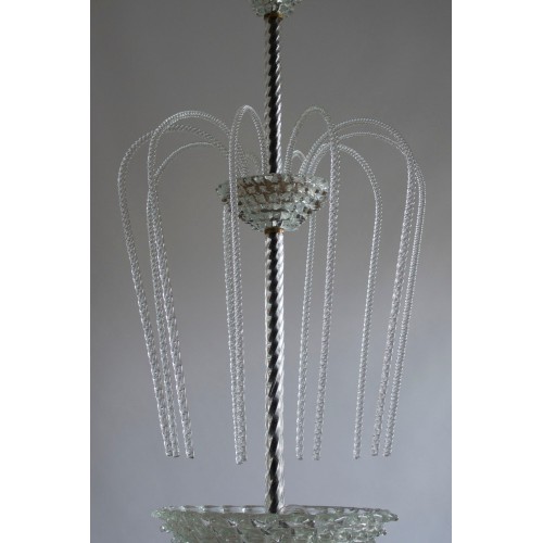 Italian Chandelier Attributed to Design of Ercole Barovier, circa 1940s