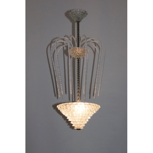 Italian Chandelier Attributed to Design of Ercole Barovier, circa 1940s