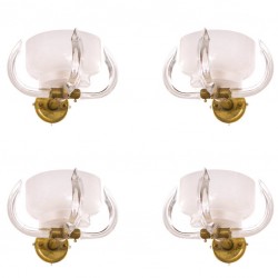 Italian Pair of Sconces in blown Murano Glass White color, Camer Glass, 1960s *