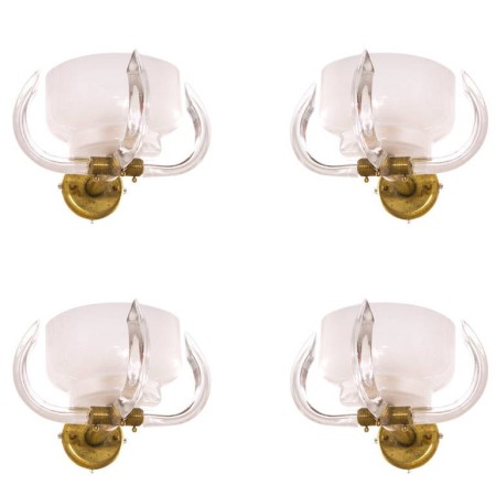 Four Italian Sconces Attributed to Camer Glass, circa 1960s
