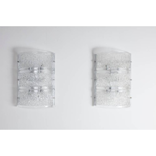 Italian Mid-Century Sconces, Attributed to Camer Glass, circa 1970s