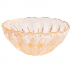 Italian Venetian Bowl Gold 24-Karat, Blown Murano Glass, Designed Barovier, 1950 *