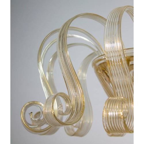 Italian Gold Murano Chandelier, circa 1980s