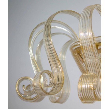 Italian Gold Murano Chandelier, circa 1980s